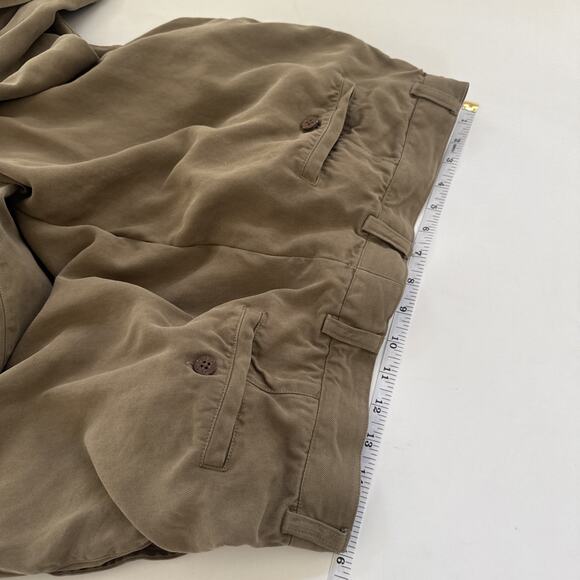 VTG Tommy Bahama Silk Pleated Pants Relaxed Slacks Beach Wedding Cuffed 35x29 - Picture 9 of 10